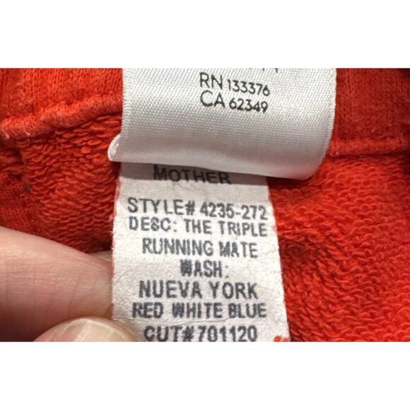 Mother Denim Women’s Size XS The Triple Running Mate Pull On Shorts Red Navy - Picture 8 of 9